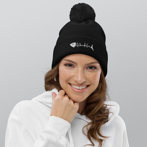 Bonnet pompon brodé AK Signature - MAËLYS